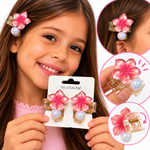 Set de Pinzas para el Cabello con Flores y Perlas