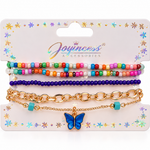 Set de Pulseras Multicolor con Mariposa Azul