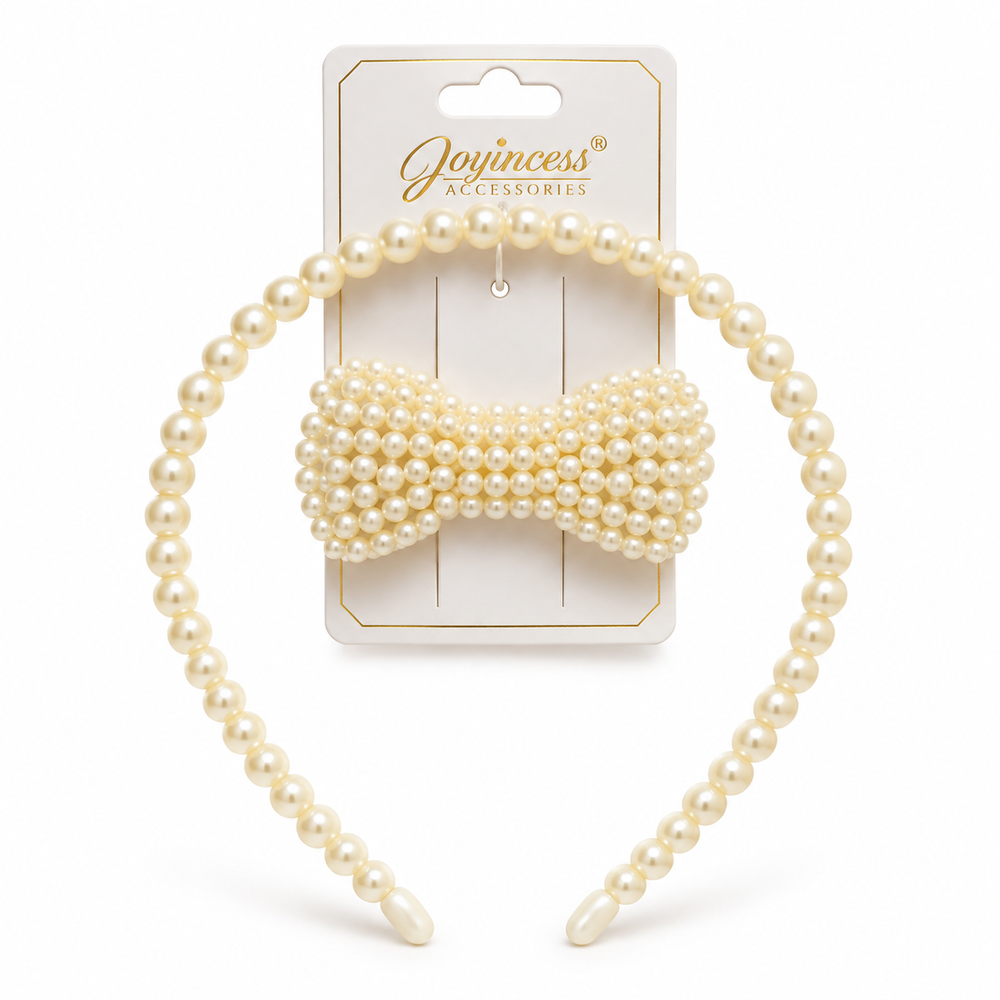 Diadema de Perlas con Lazo Elegante