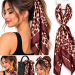 Pañuelo Satín Animal Print para Cabello y Accesorios