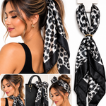 Pañuelo Satín Animal Print para Cabello y Accesorios