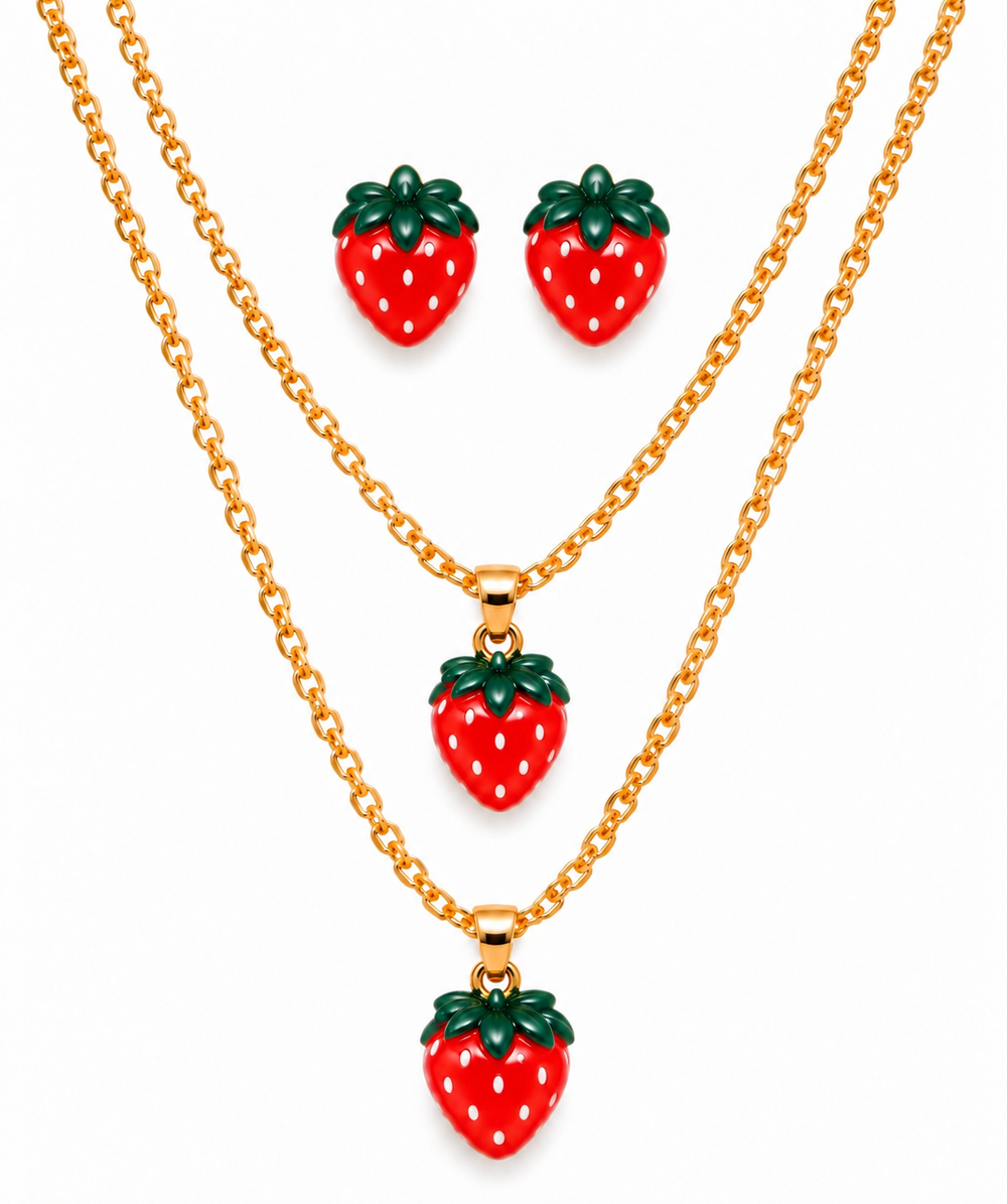 Conjunto de Collares y Pantallas de Fresas