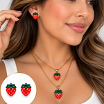 Conjunto de Collares y Pantallas de Fresas