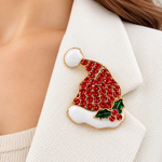 Broches Navideños con Cristales y Detalles Elegantes