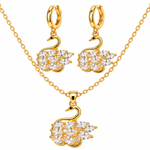 Juego de Collar y Aretes Cisne Dorado