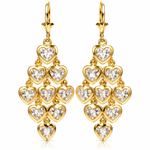 Aretes de Corazones en Oro Laminado 14K