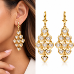 Aretes de Corazones en Oro Laminado 14K