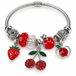 Pulsera de Stainless Steel con Charms de Frutas y Cristales
