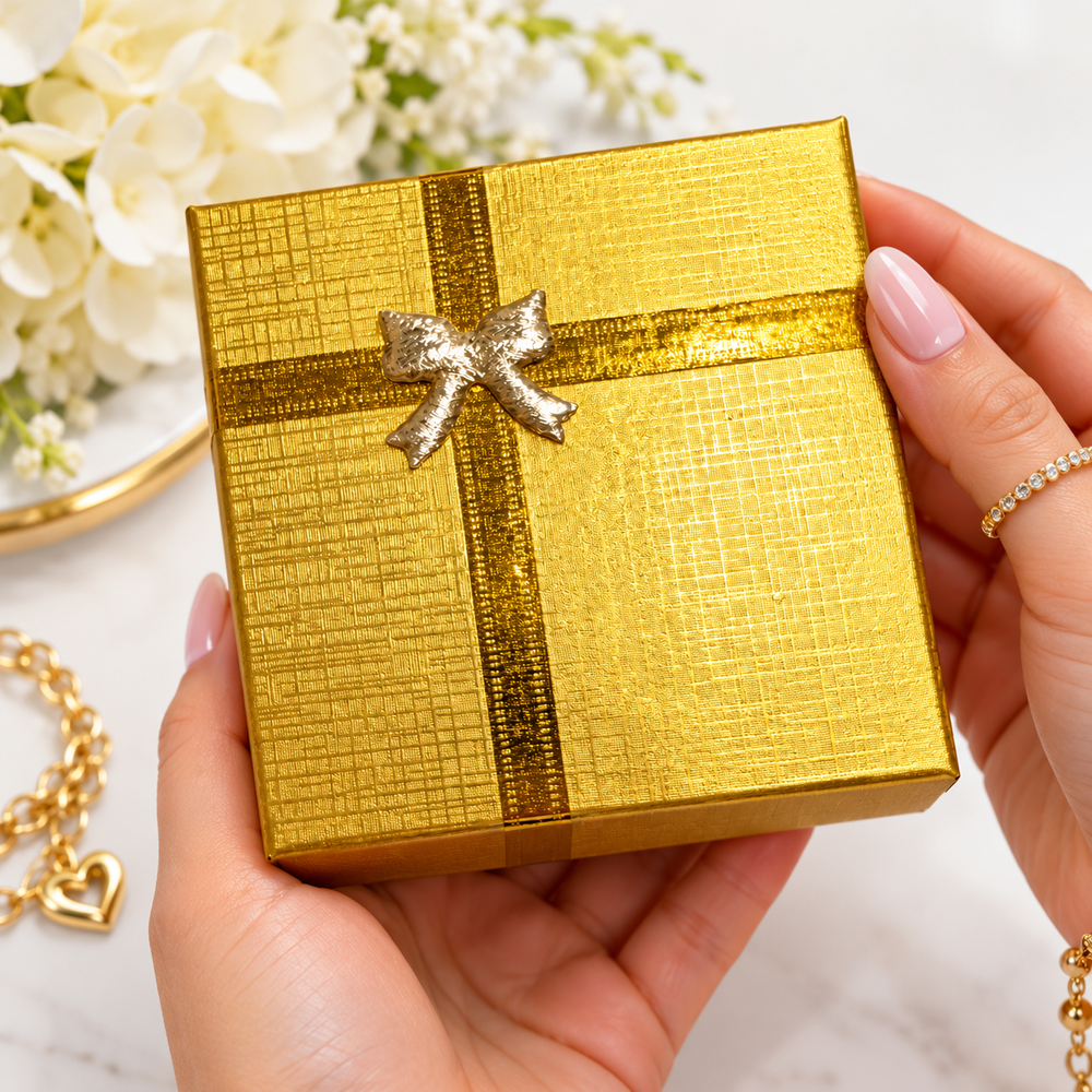 Caja de Regalo Elegante Dorada