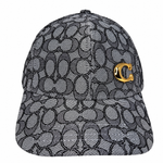 Gorra Monograma Gris y Negra con Detalle Dorado