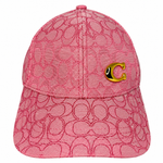 Gorra Rosada con Estampado de Monograma y Detalle Dorado