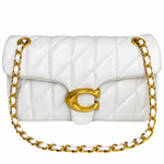 Cartera Elegante color Blanca con Cadena Dorada