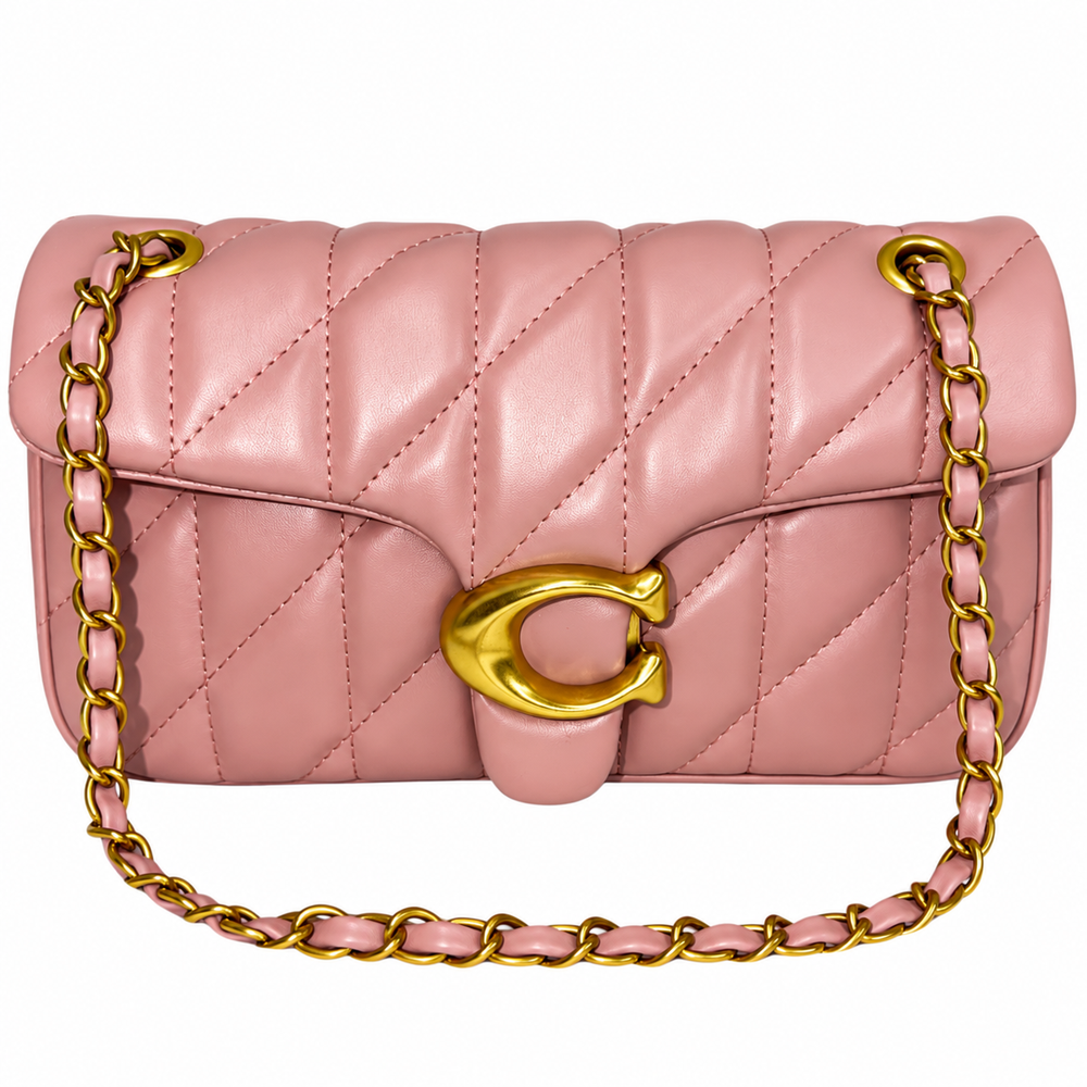 Cartera Elegante color  Chocolate con Cadena Dorada