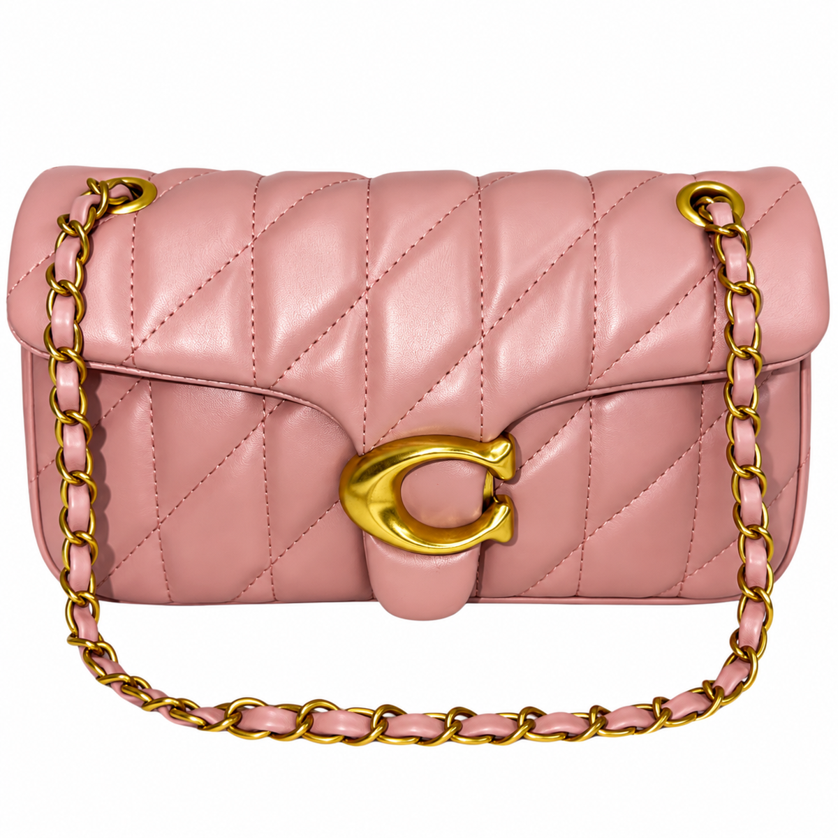 Cartera Elegante color  Chocolate con Cadena Dorada