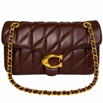 Cartera Elegante color Chocolate con Cadena Dorada