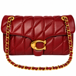 Cartera Elegante color Vino con Cadena Dorada