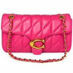 Cartera Elegante color Fucsia con Cadena Dorada