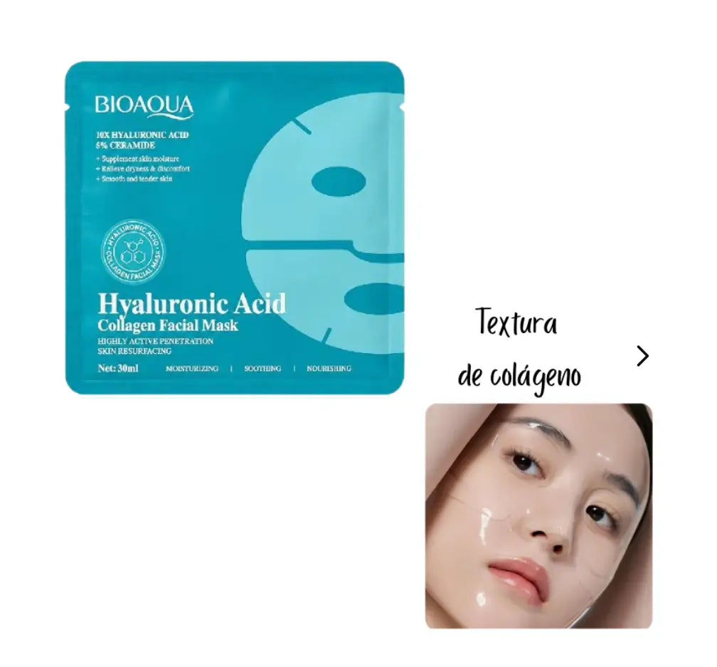 Mascarilla Facial de Ácido Hialuronico con Colágeno