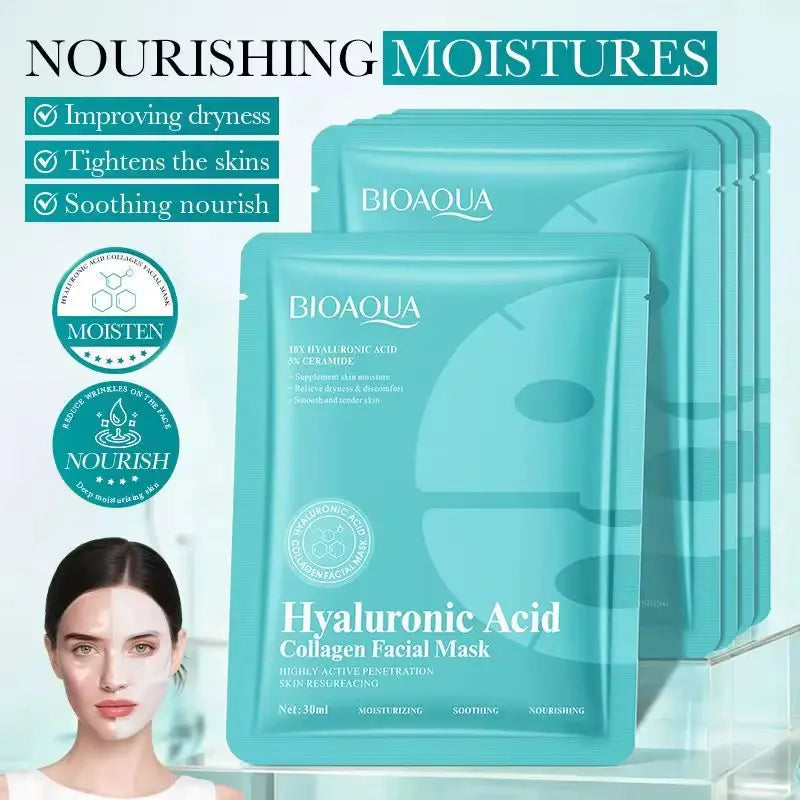 Mascarilla Facial de Ácido Hialuronico con Colágeno