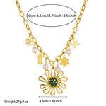 Collar de Flor con Colgantes de Perla