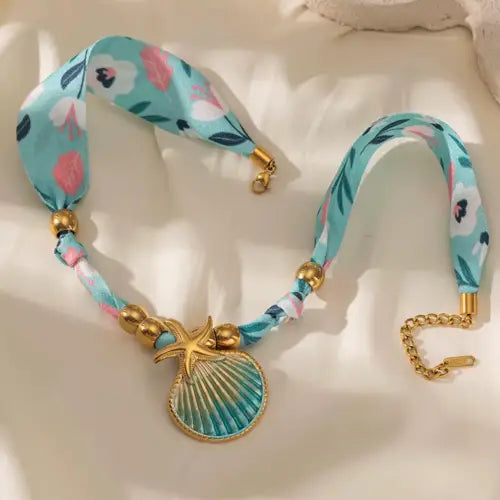 Collar de Tela Estampados Concha de Mar