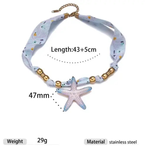 Collar de Tela Estampado Estrella de Mar