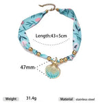 Collar de Tela Estampados Concha de Mar