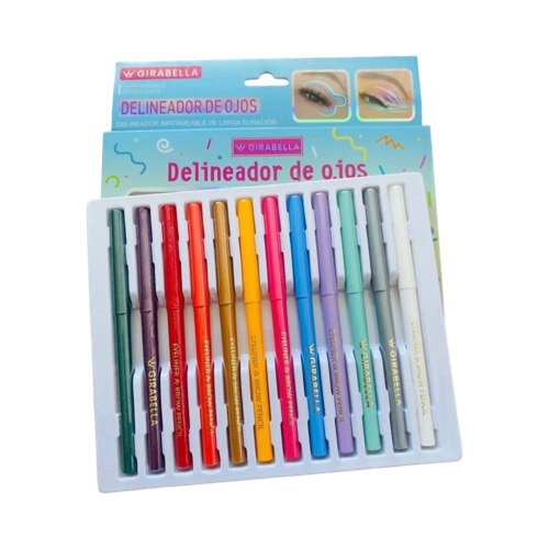 Delineador De Ojos Colores (12 Colores)
