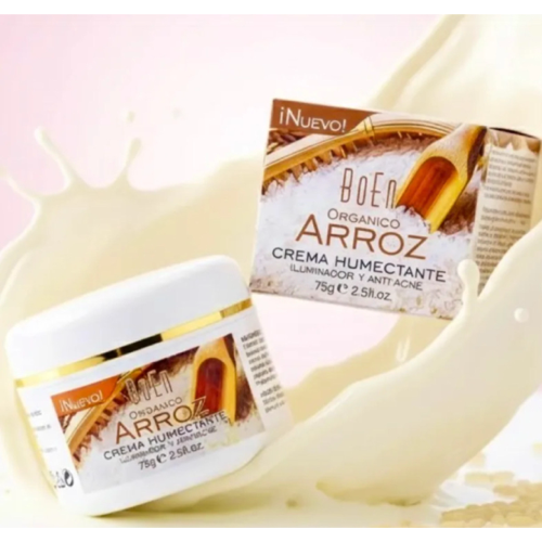 Crema De Arroz Orgánica Humectante y Aclarante